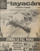 Image of sheet 19850200 photo 9: Die Familien und Frauen von El Regadio, Esteli, besuchen ihre Soldaten kurz vor der Abfahrt an die Kriegs Front. Grossvater Sohn und Enkel. Abschiedszenen. Küsse. Eine Journalistin des Radio Liberacion. Im Studio des Radio. Ein Campesino beim Bingo spielen. Glücksspiel. Esteli Nueva Segovias Nicaragua 1985